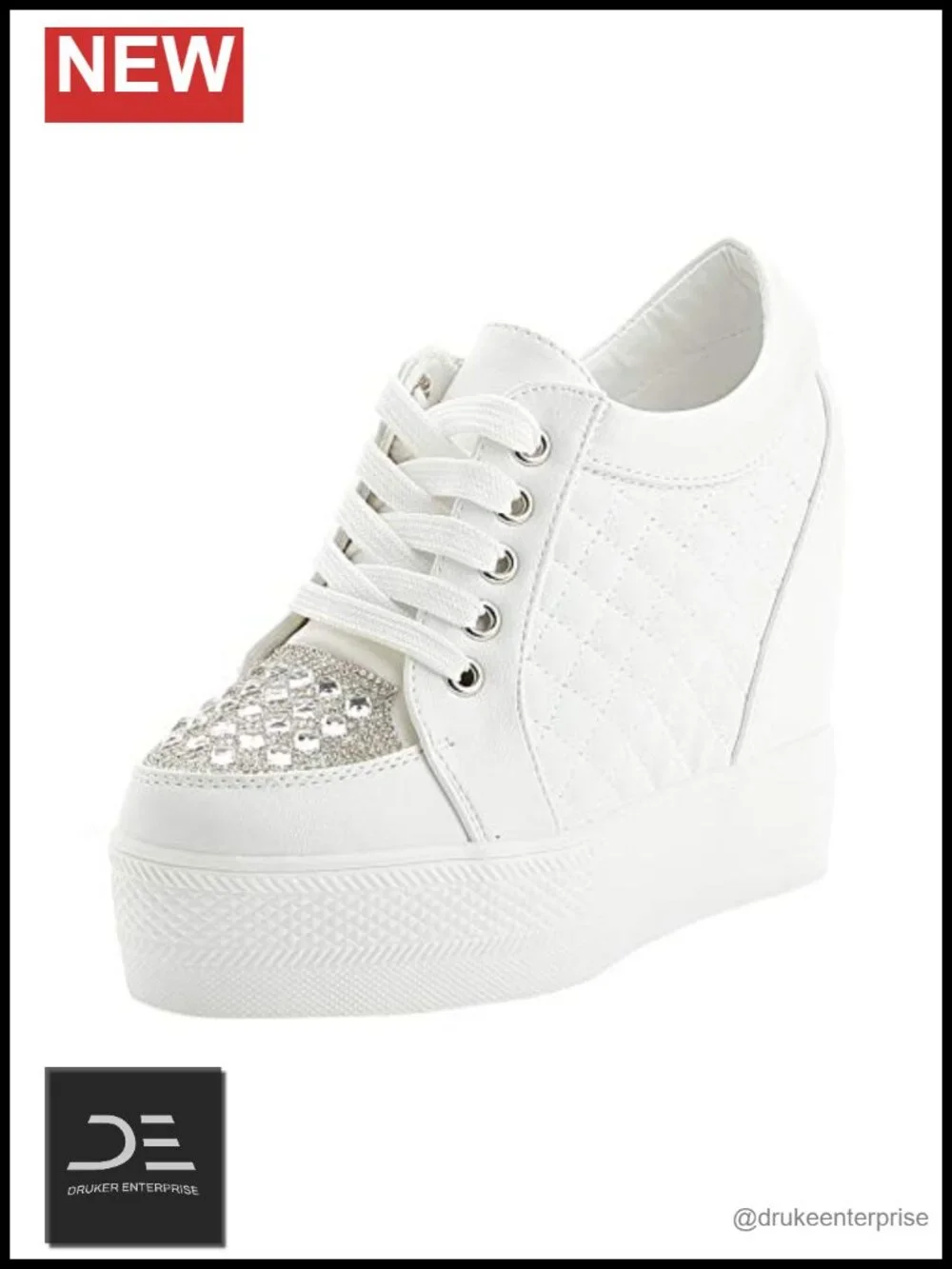 Women Wedge Sneakers Hidden Heel Platform PU Fashion Walking Shoes